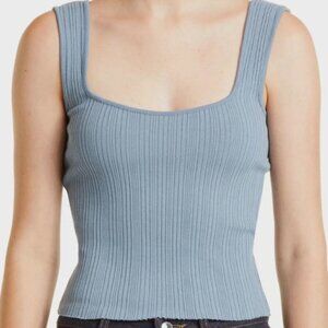 Vince Rib Sweetheart-Neck Camisole, Size S, Pre-Owned, Fair Condition